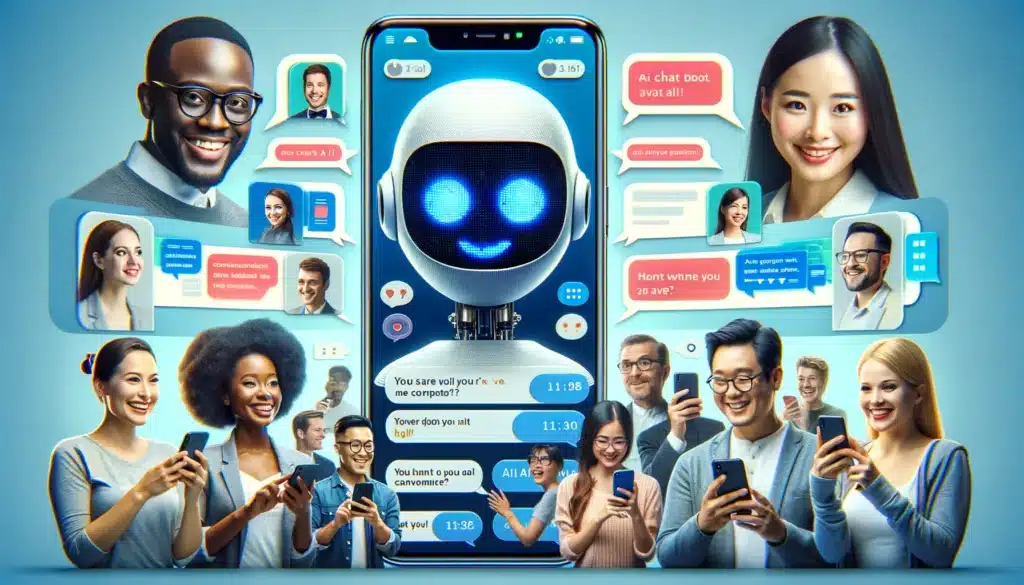 AI chatbots providing personalized customer service in digital marketing.