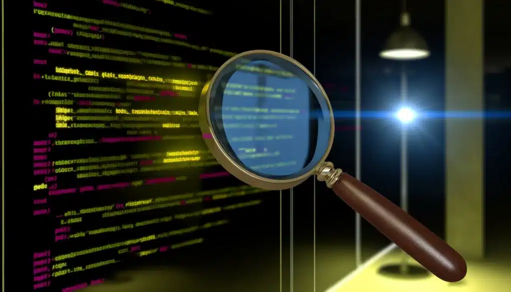 Magnifying glass inspecting Responsible AI code snippet