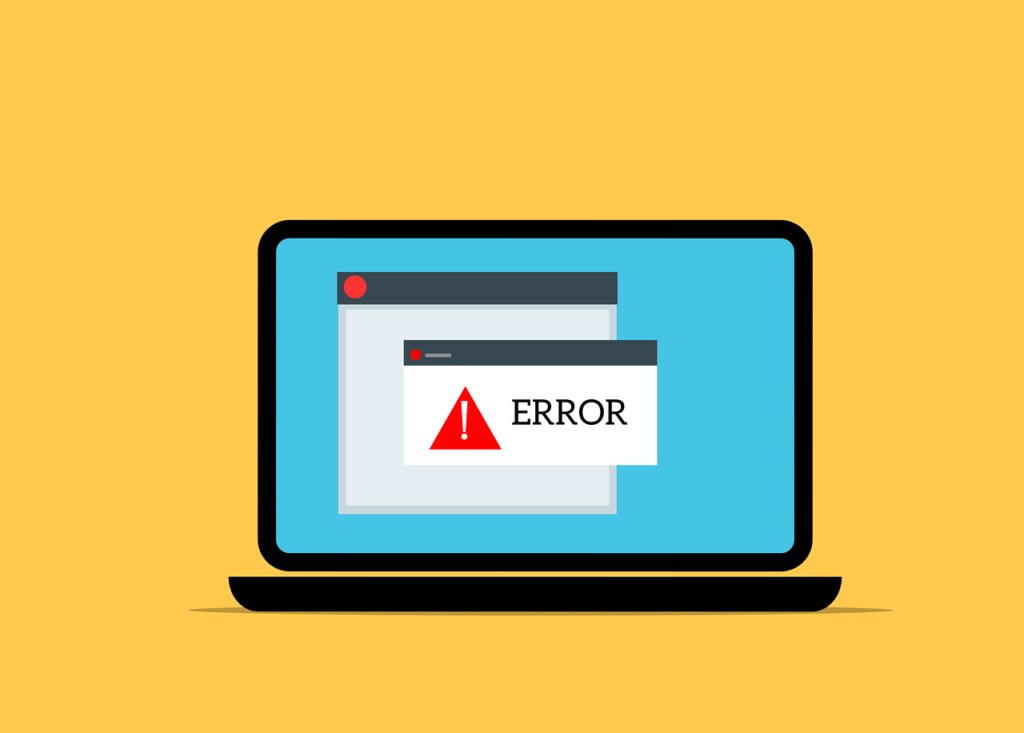 error, warning, computer crash