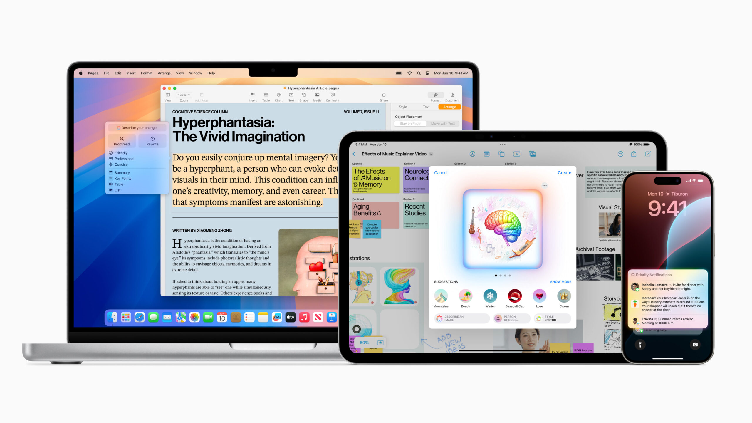 Apple Intelligence on Mac, iPad, and iPhone