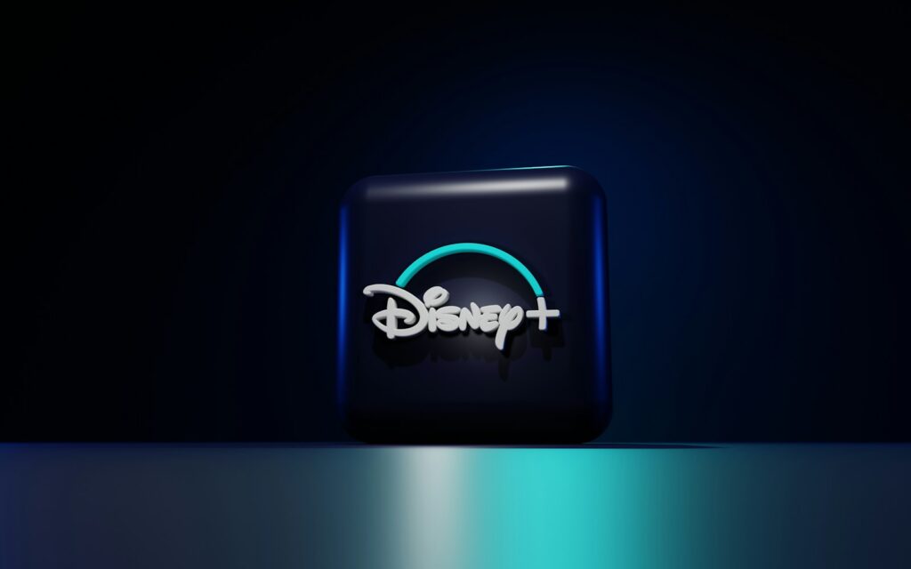 Disney+ logo icon with a sleek, modern design on a dark background, representing Disney AI streaming innovations