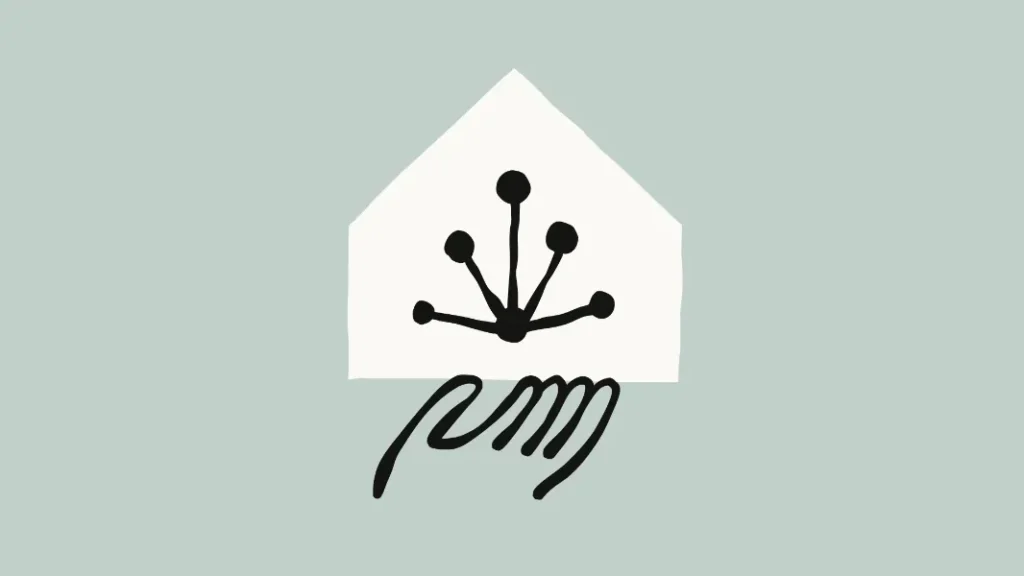 Minimal house-and-hand icon representing trust and privacy in AI Conversations