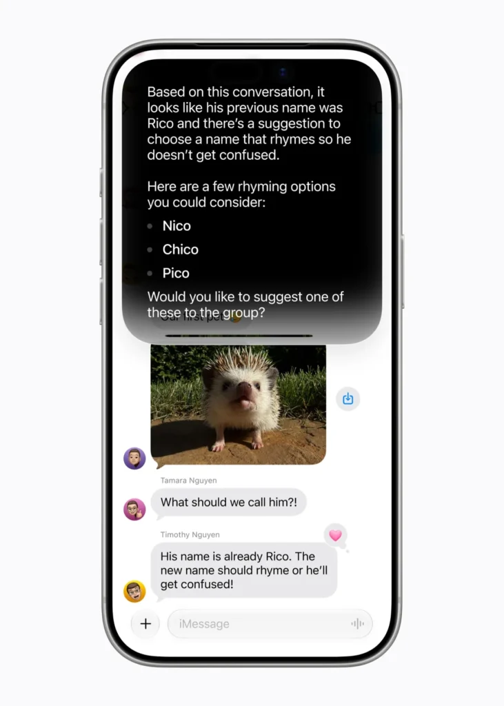 Siri AI displayed over Apple Maps on an iPhone, creating a park visit plan through New York City with suggested stops and route context.